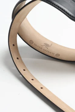 Femme Silver Ostrich Ceinture Versailles En Noir