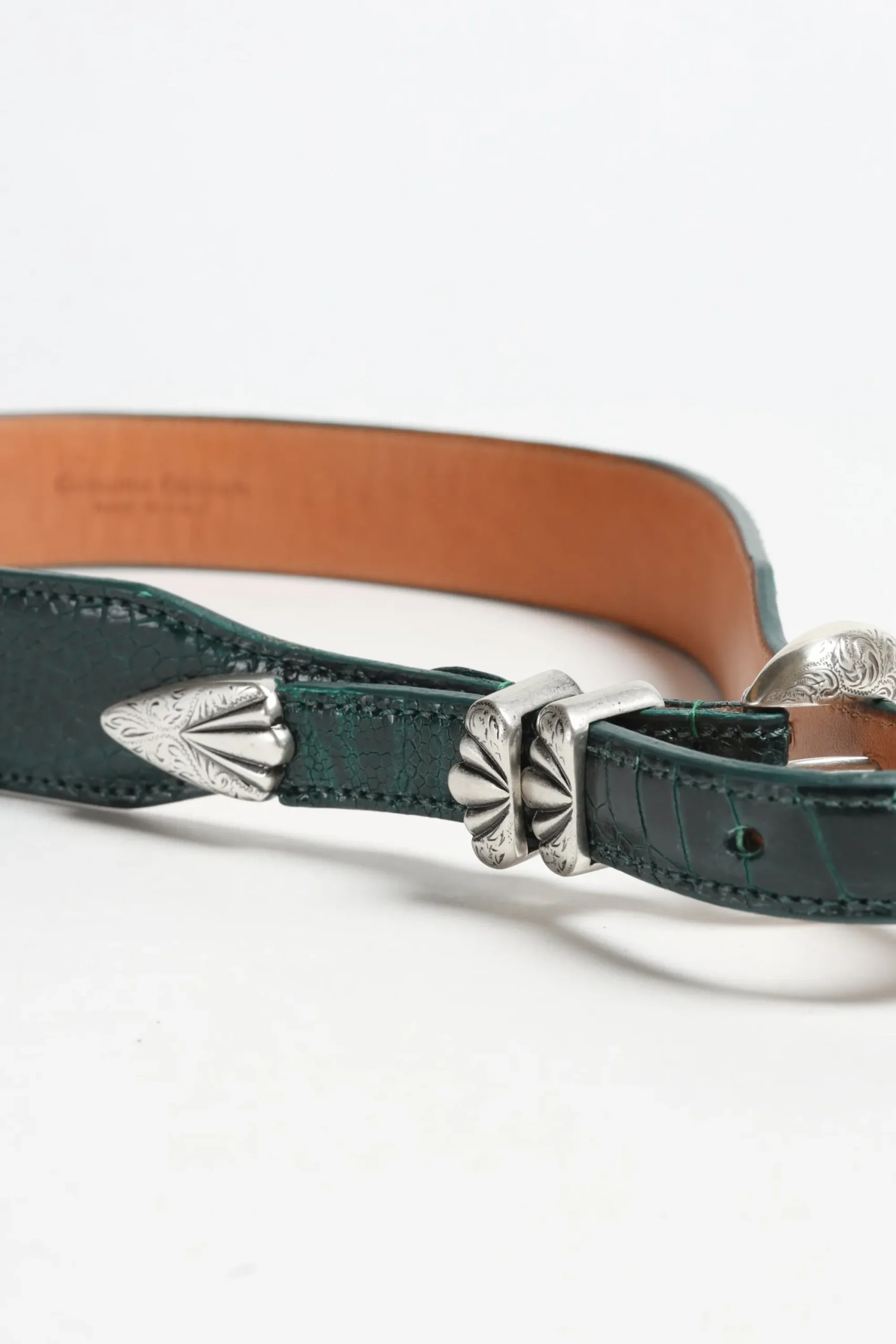 Femme Silver Ostrich Ceinture Versailles Ostrich En Vert