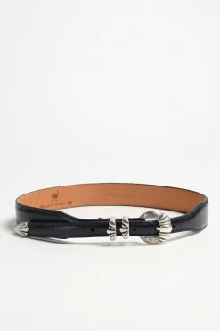 Femme Silver Ostrich Ceinture Versailles Ostrich En Bleu