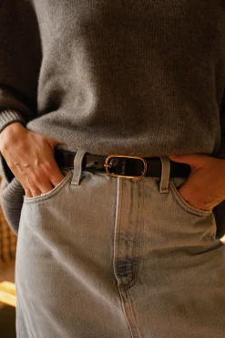 Femme Toteme Ceinture Wide Oval En Noir