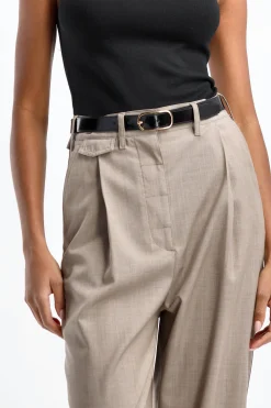 Femme Toteme Ceinture Wide Oval En Noir