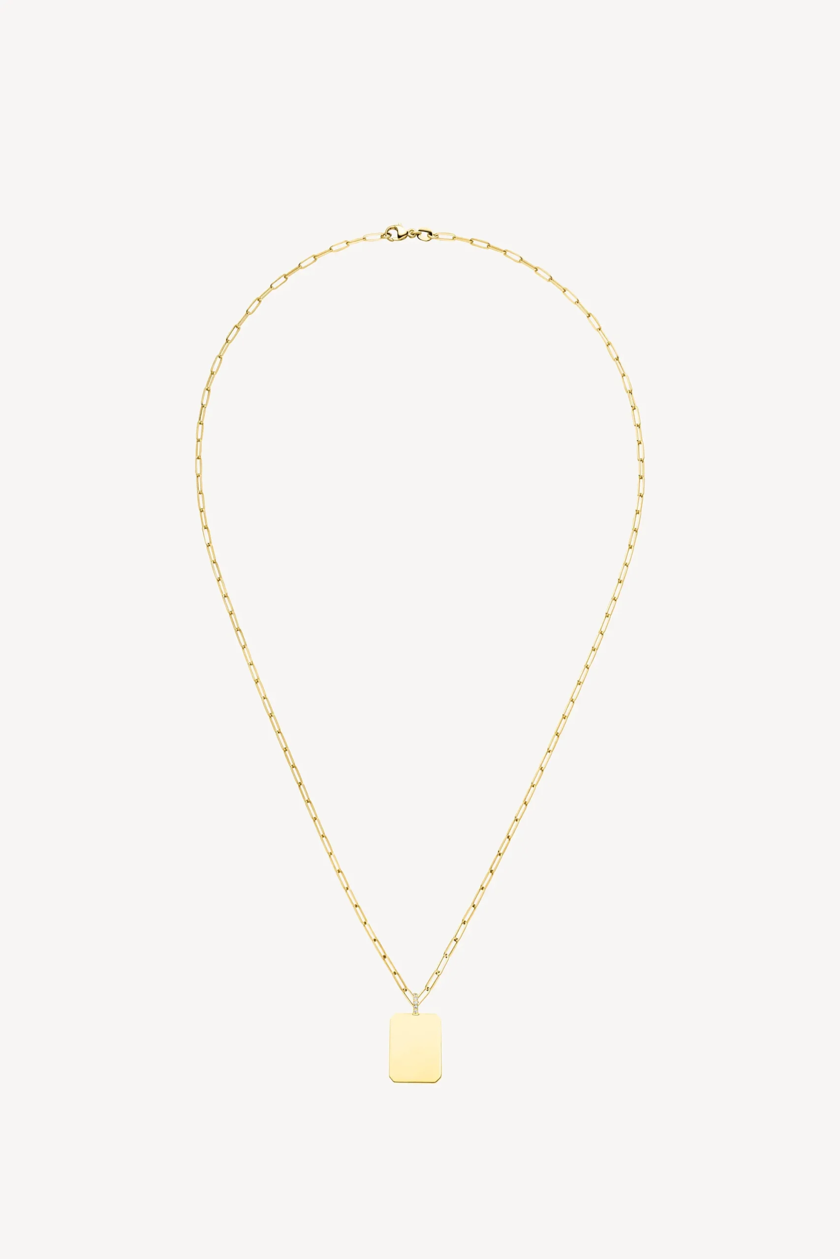 Femme Nina Kastens Jewelry Chaine Thin Paperclip Avec Diamond Tag