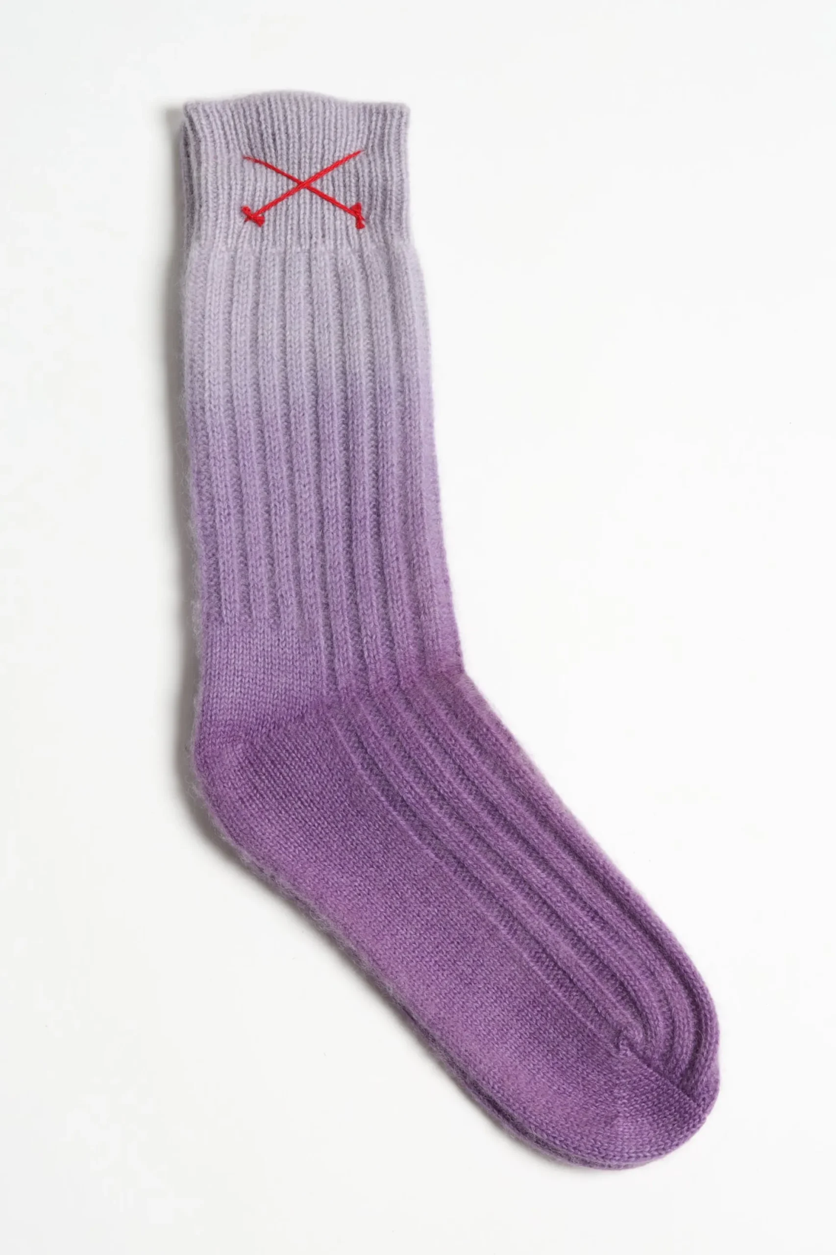 Femme Mell-o Chaussettes En Cachemire Dip Dye En Violet