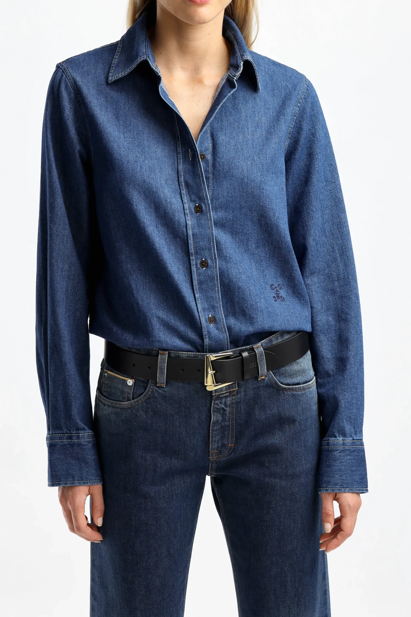 Femme Closed Chemisier Denim In Dark Blue