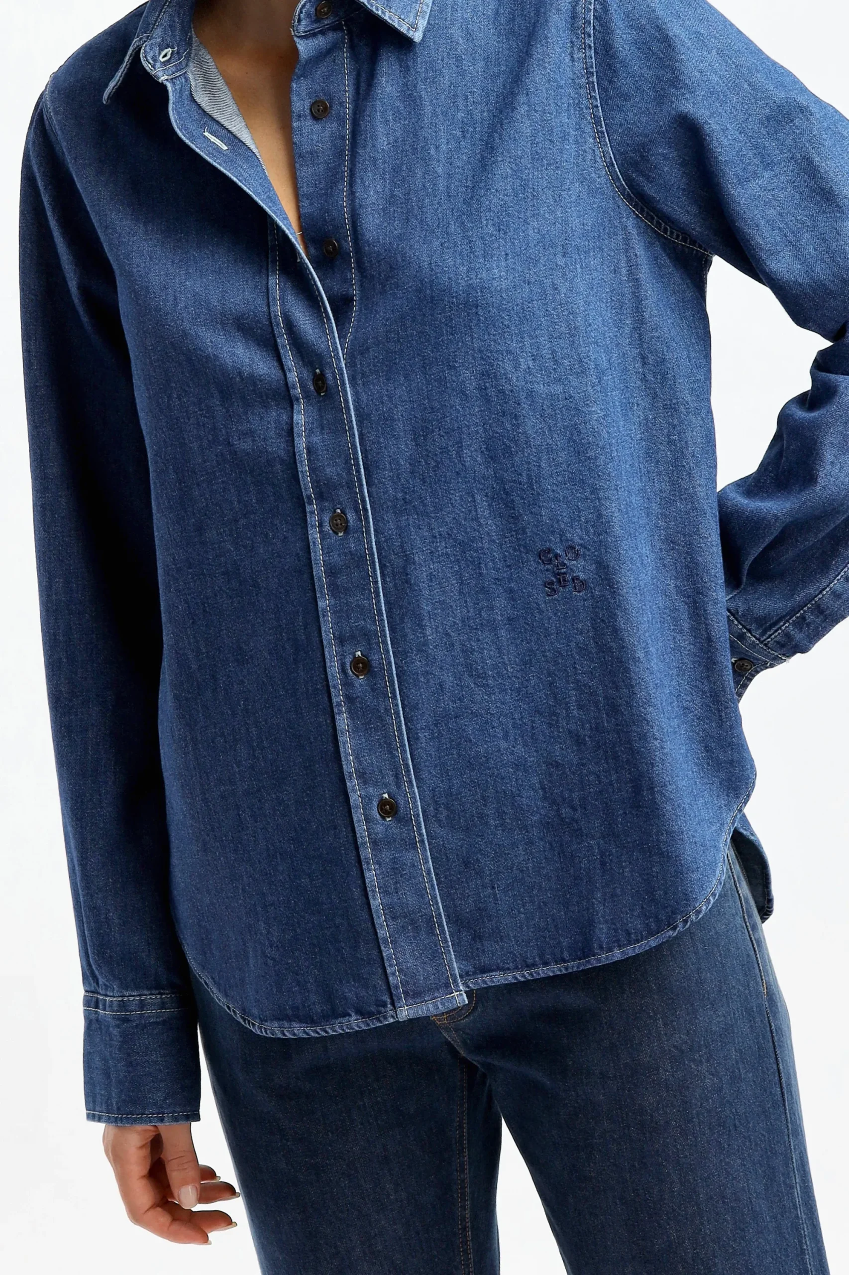 Femme Closed Chemisier Denim In Dark Blue