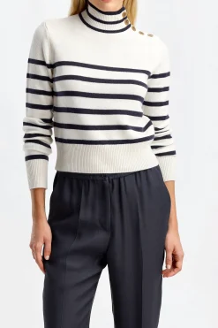 Femme Frame Col Roule Mariner En Blanc Casse