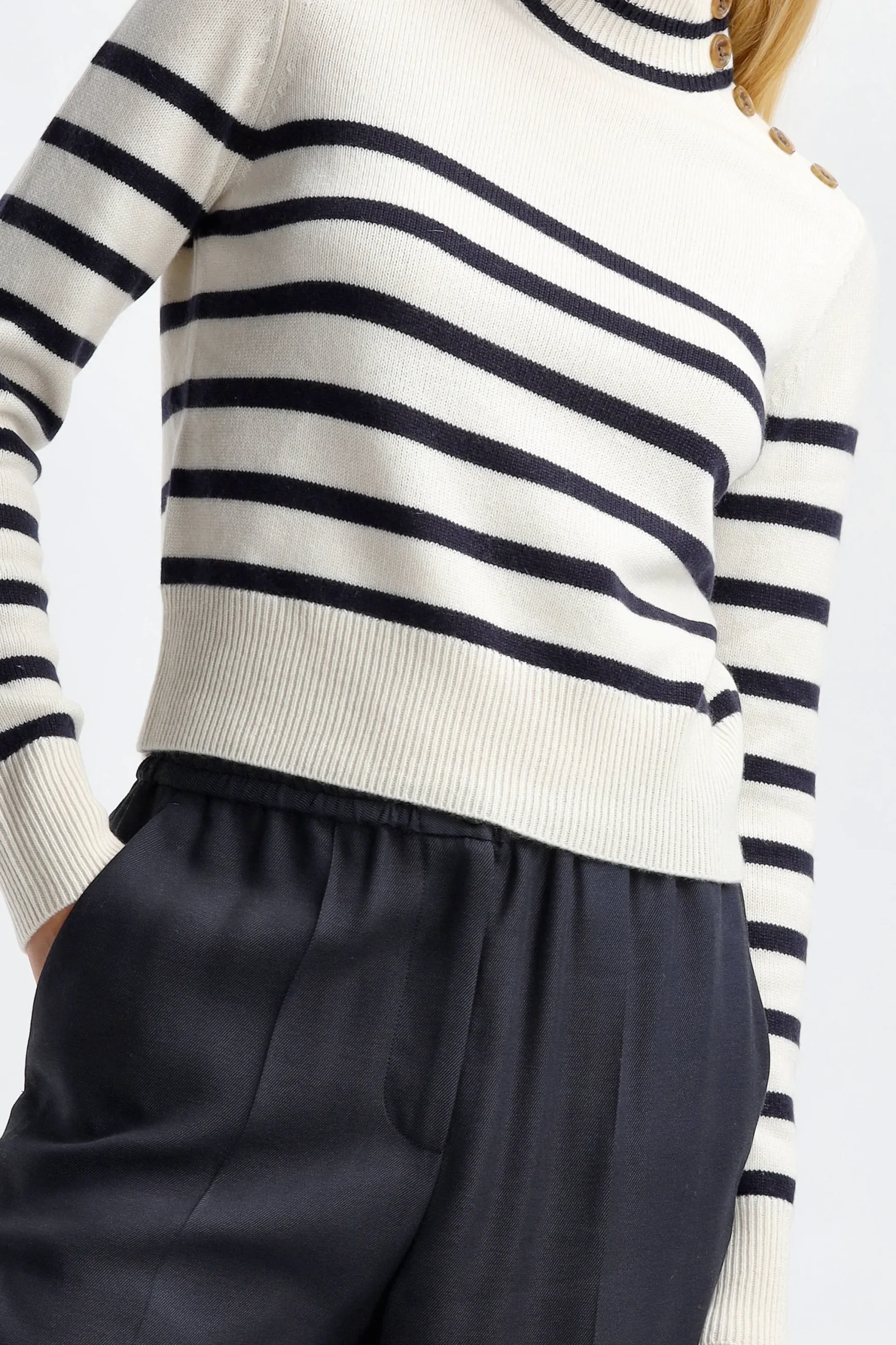 Femme Frame Col Roule Mariner En Blanc Casse