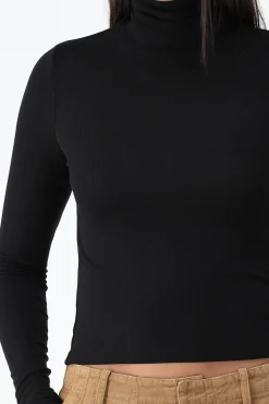 Femme Anthony Thomas Melillo Col Roule Modal Rib En Noir