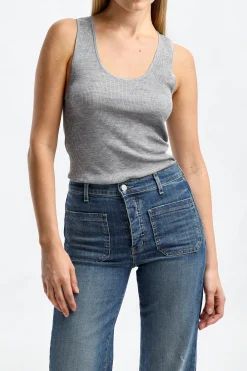 Femme Nili Lotan Debardeur Becky En Gris Melange