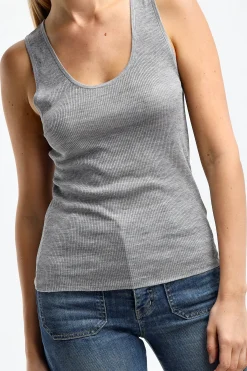 Femme Nili Lotan Debardeur Becky En Gris Melange