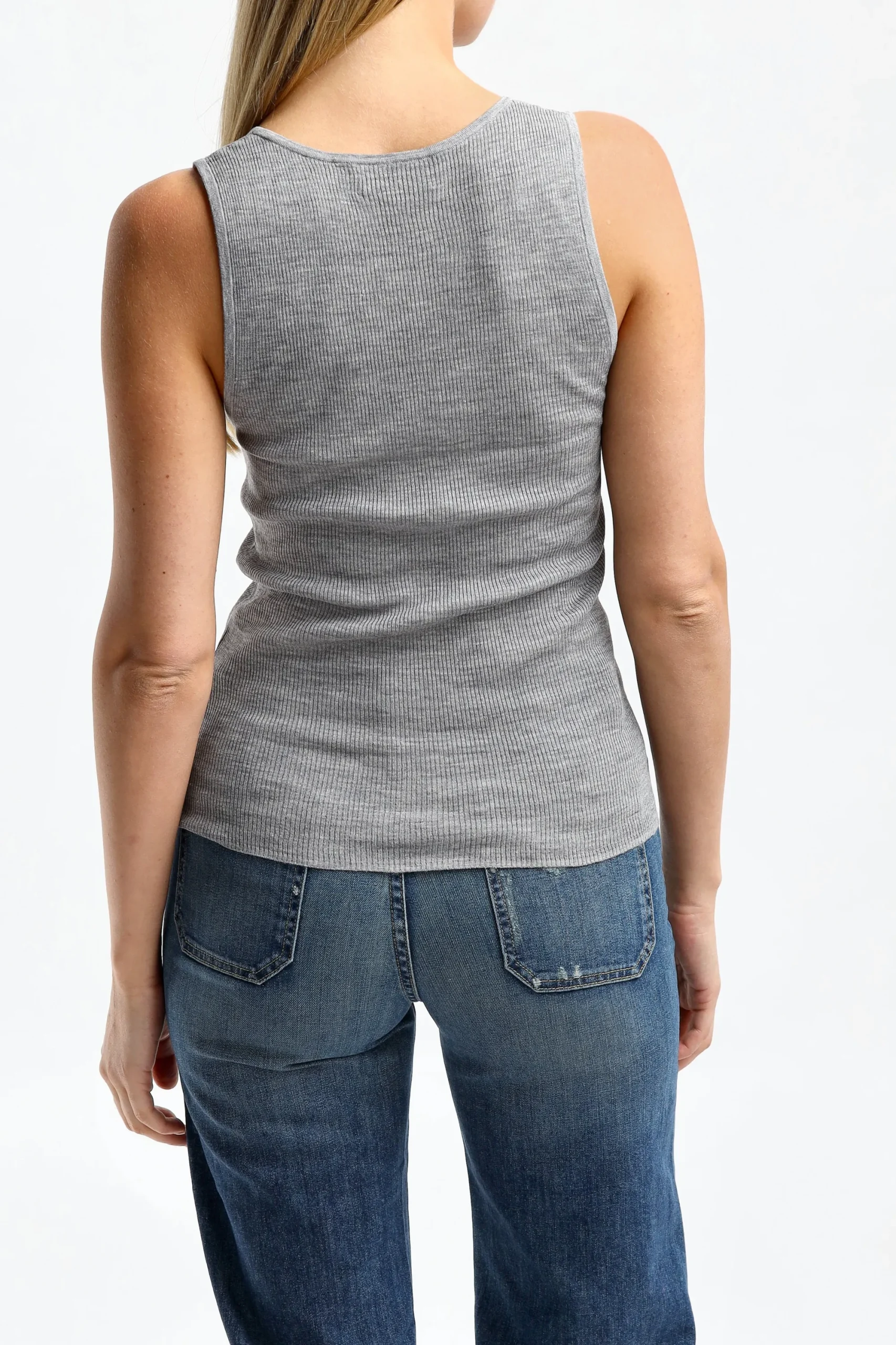 Femme Nili Lotan Debardeur Becky En Gris Melange