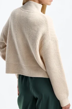 Femme Closed Demi-Manches Longues En Ivoire