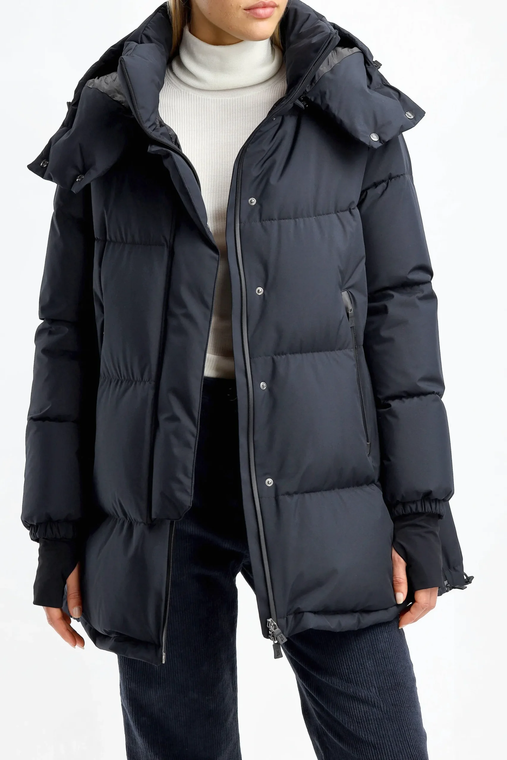 Femme Herno Doudoune A Capuche Dark Navy