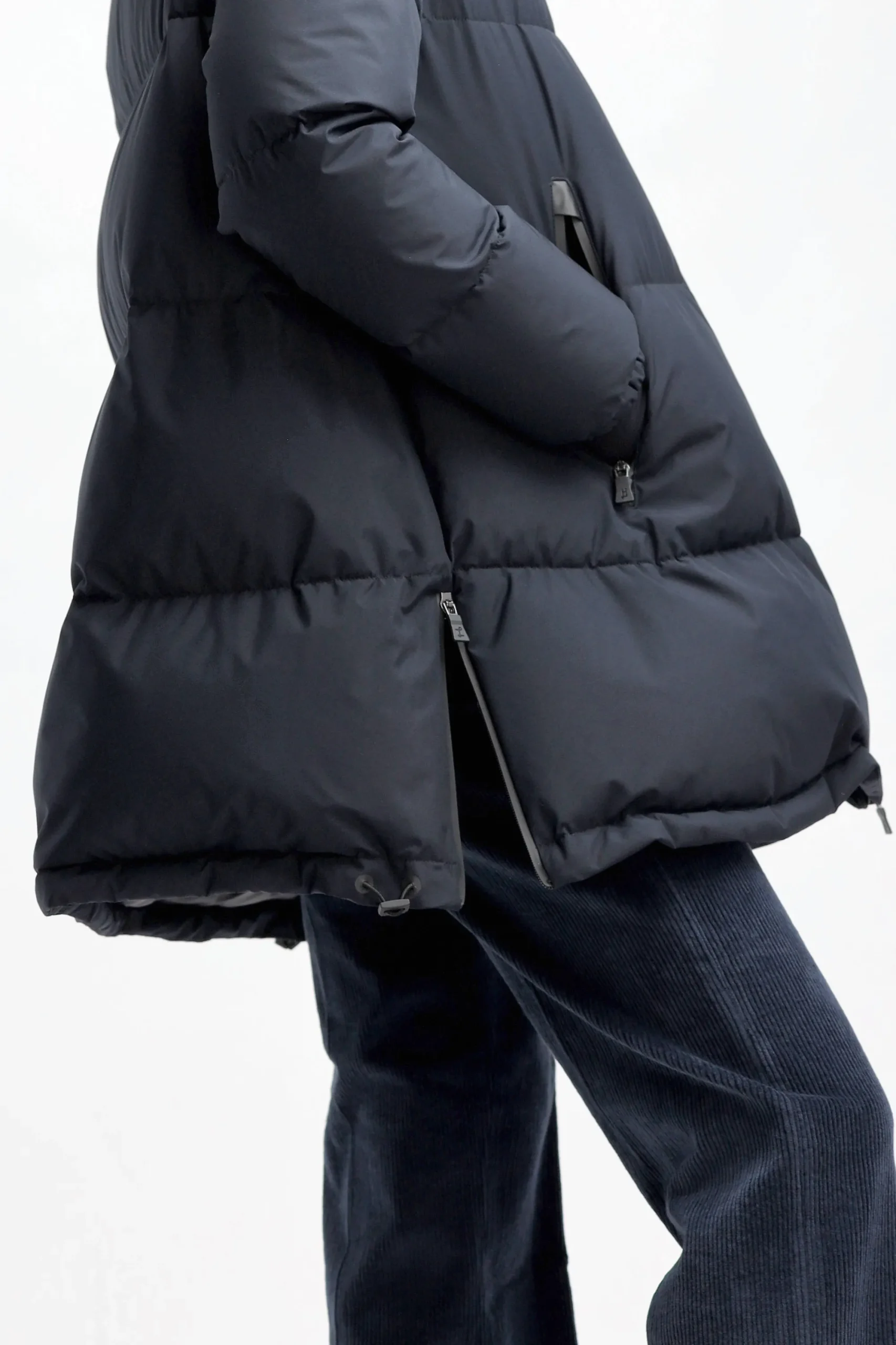 Femme Herno Doudoune A Capuche Dark Navy