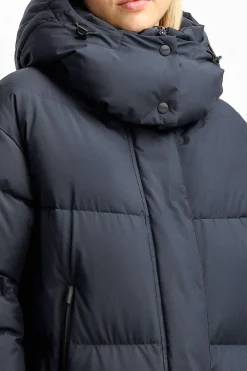 Femme Herno Doudoune A Capuche Dark Navy