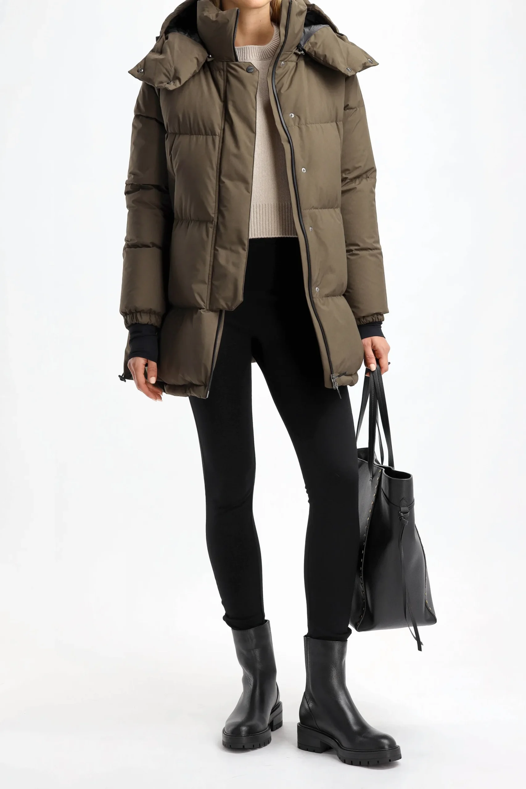 Femme Herno Doudoune A Capuche Verte