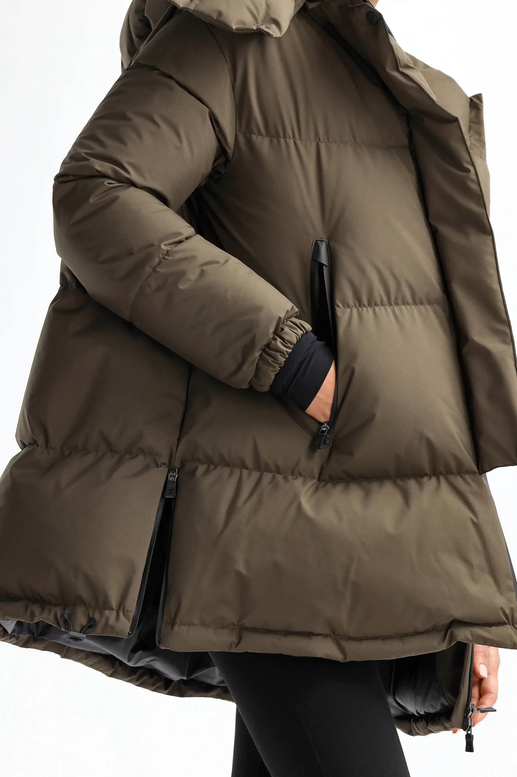 Femme Herno Doudoune A Capuche Verte