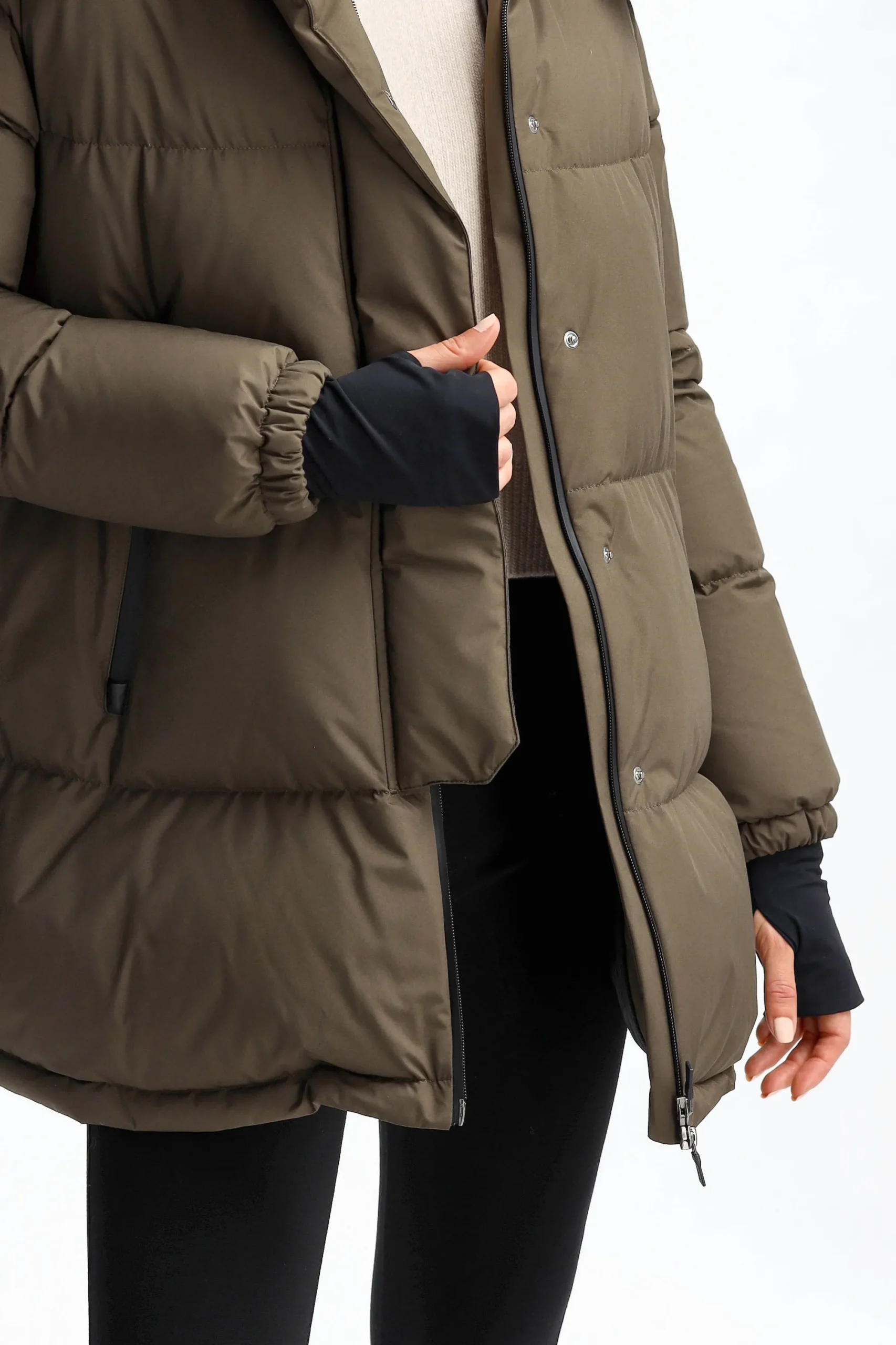 Femme Herno Doudoune A Capuche Verte