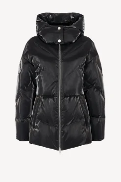 Femme Ahirain Doudoune Fitted Hoodie Velvet En Noir