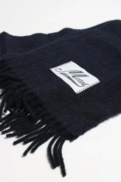 Femme Marni Echarpe En Alpaga Bleu