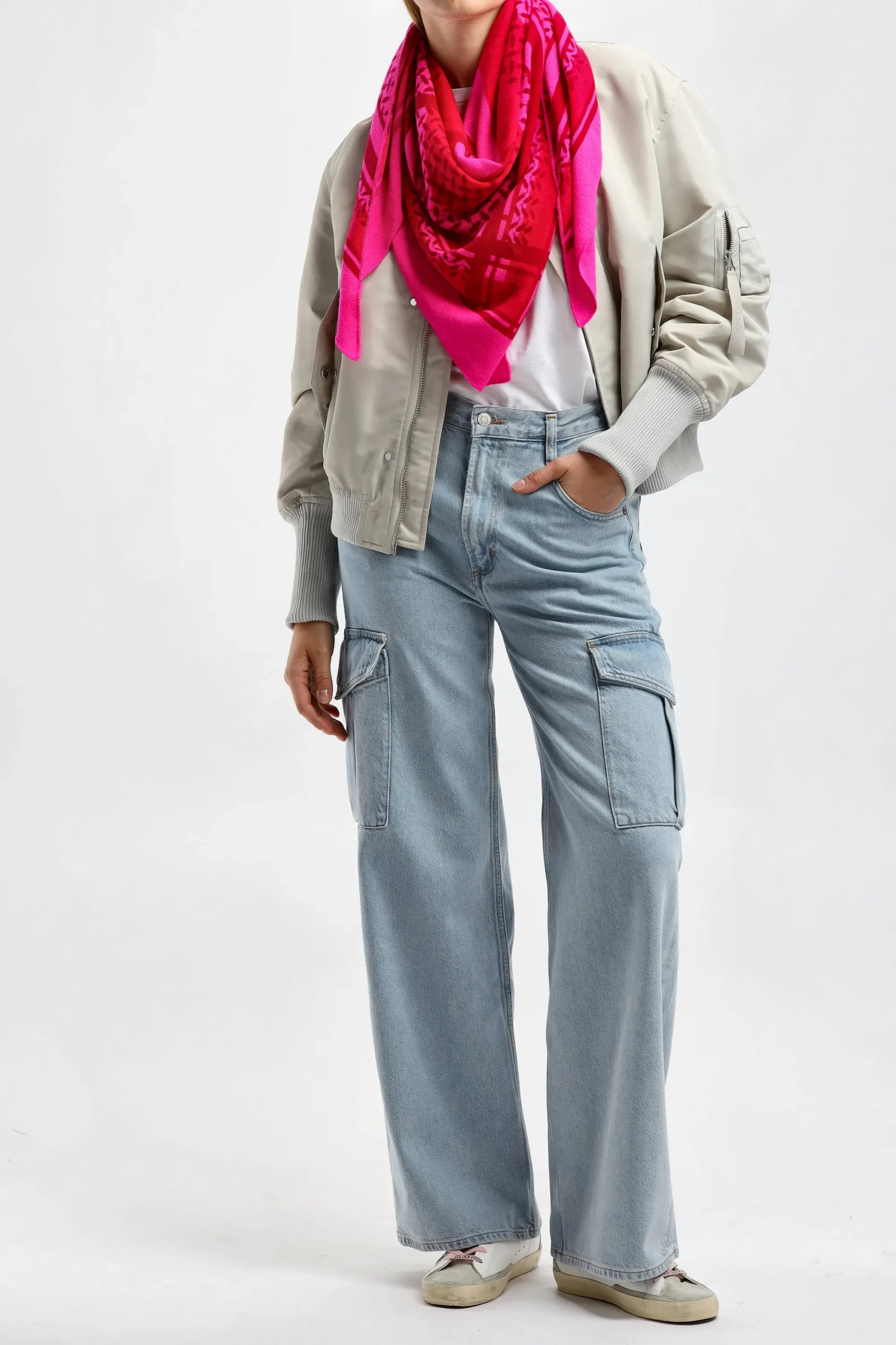 Femme Lala Berlin Echarpe Trinity Double Heritage En Rose