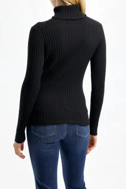 Femme Allude Fin Pull A Col Roule Noir