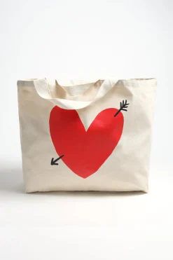 Femme Anita Hass Grand Shopper En Toile Avec Logo En Forme De Coeur