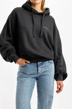 Femme Halfboy Hoodie Fleece Crop En Noir
