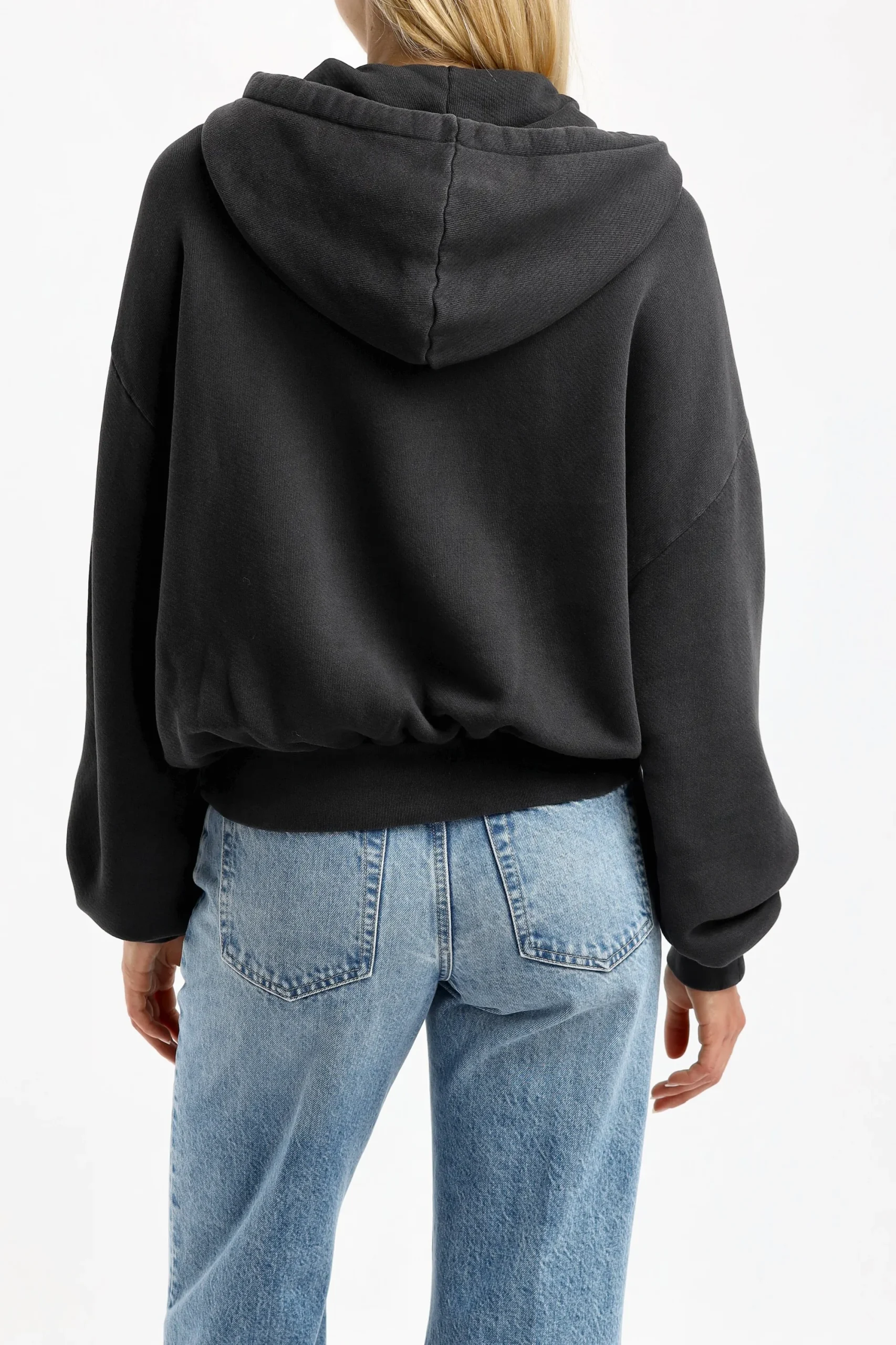 Femme Halfboy Hoodie Fleece Crop En Noir
