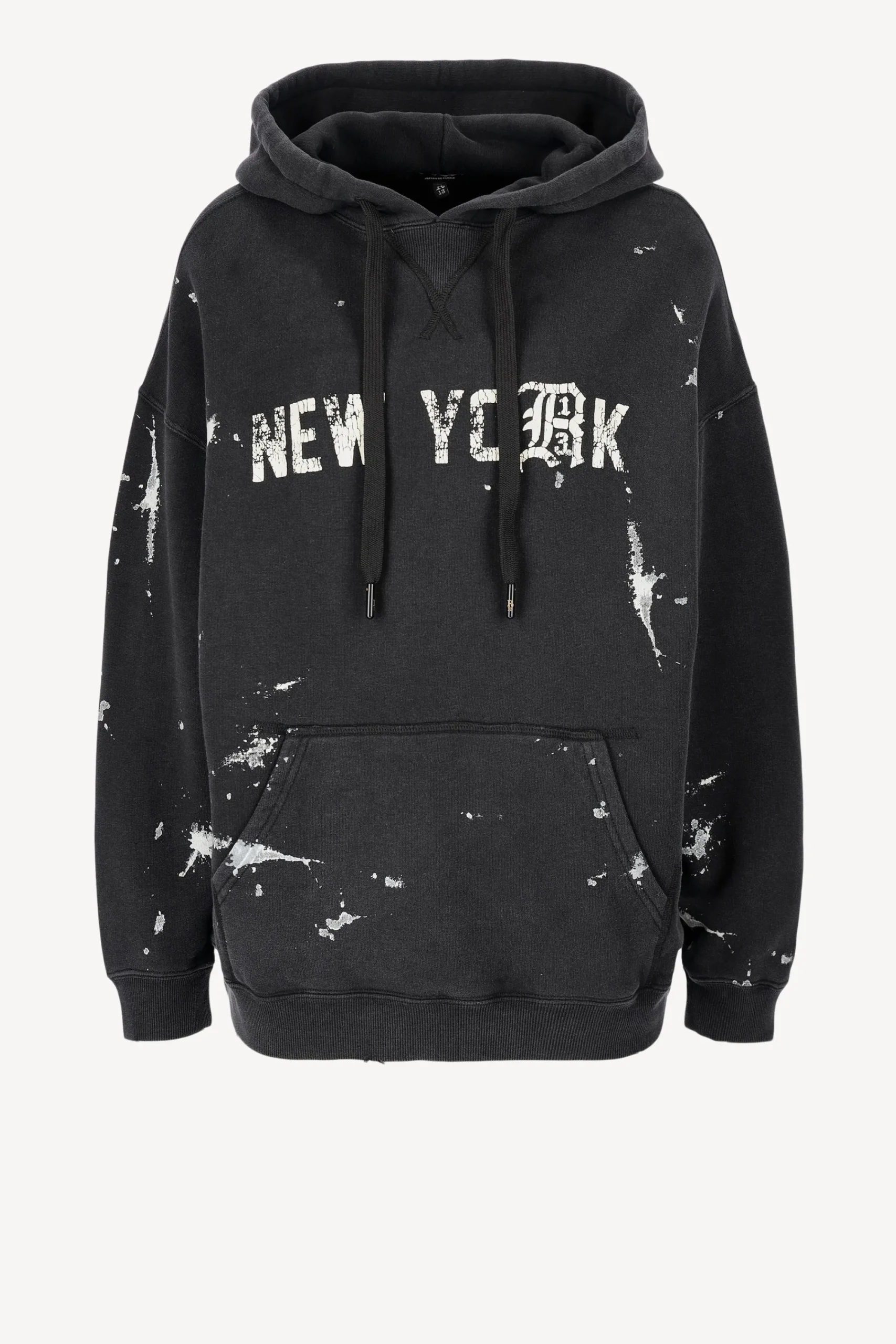 Femme R13 Hoodie Ny En Peinture Noire Acide