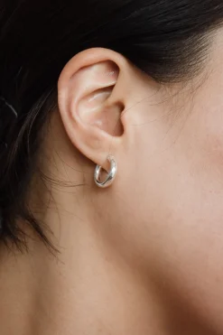 Femme Nina Kastens Jewelry Hoops Essential Small En Or Blanc