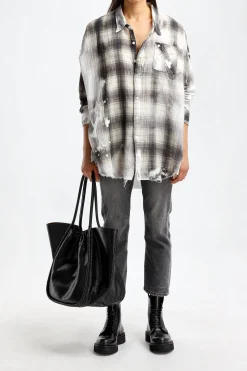 Femme R13 Jeans Boy Straight En Gris Vintage