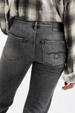 Femme R13 Jeans Boy Straight En Gris Vintage