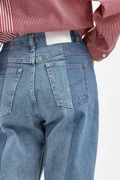 Femme E.L.V. Denim Jeans Boyfriend En Mid/Light Blue