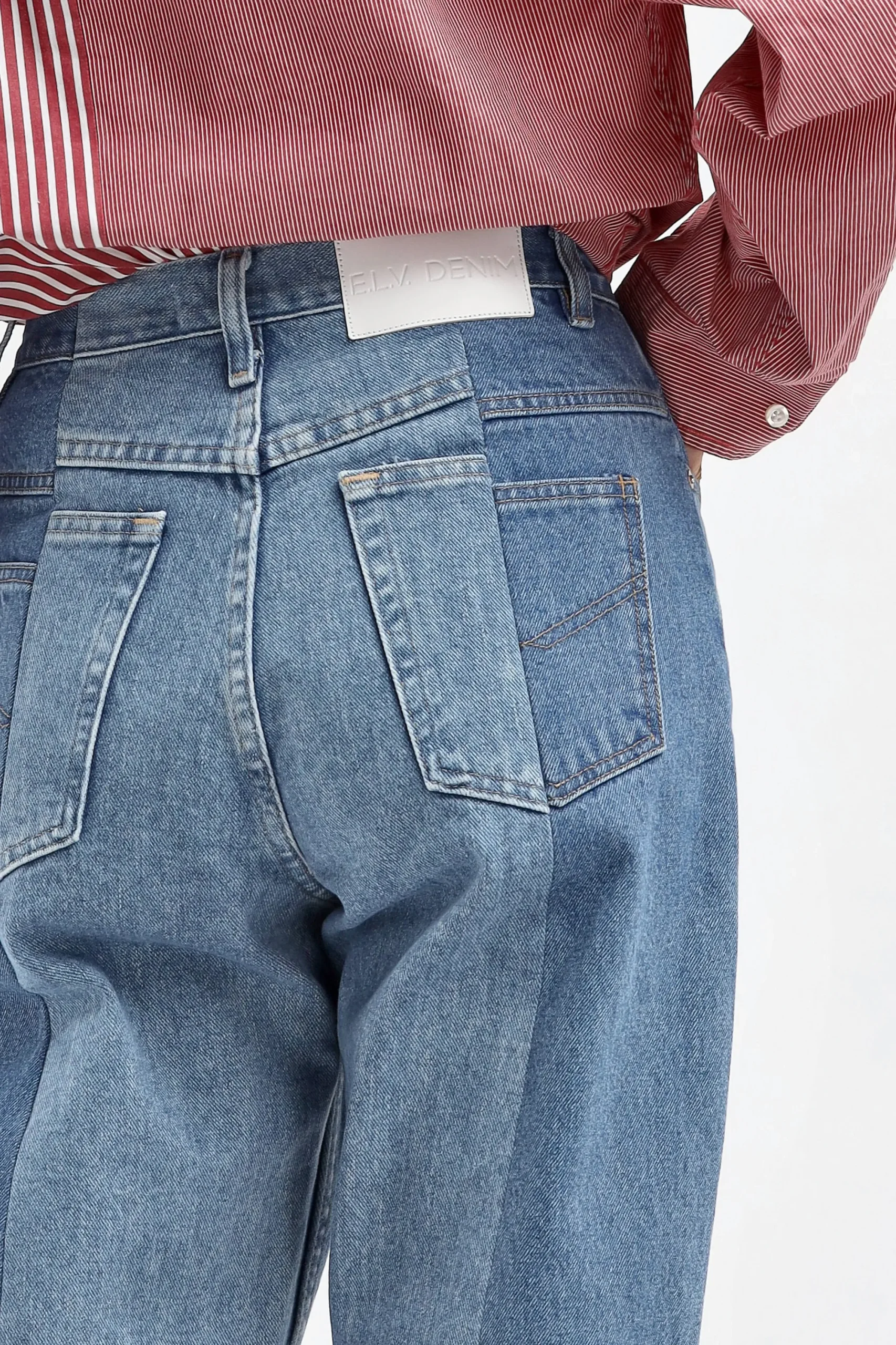 Femme E.L.V. Denim Jeans Boyfriend En Mid/Light Blue