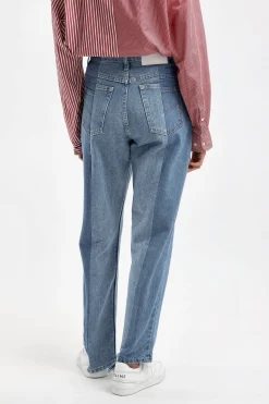 Femme E.L.V. Denim Jeans Boyfriend En Mid/Light Blue