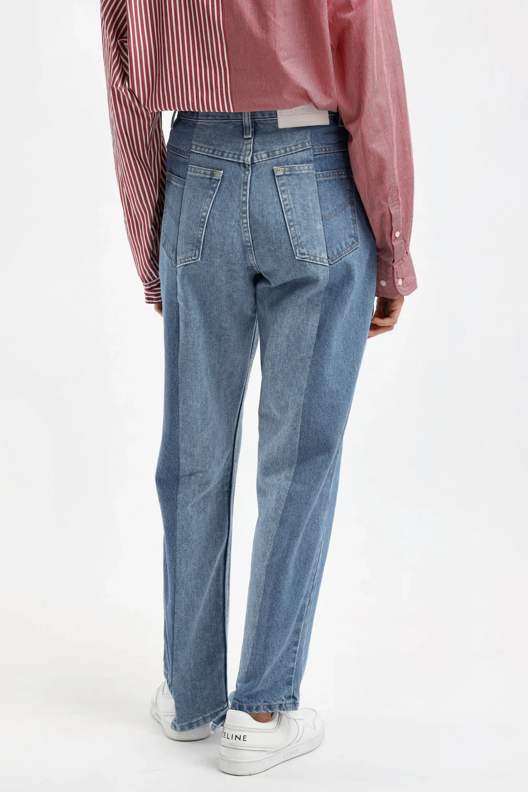 Femme E.L.V. Denim Jeans Boyfriend En Mid/Light Blue