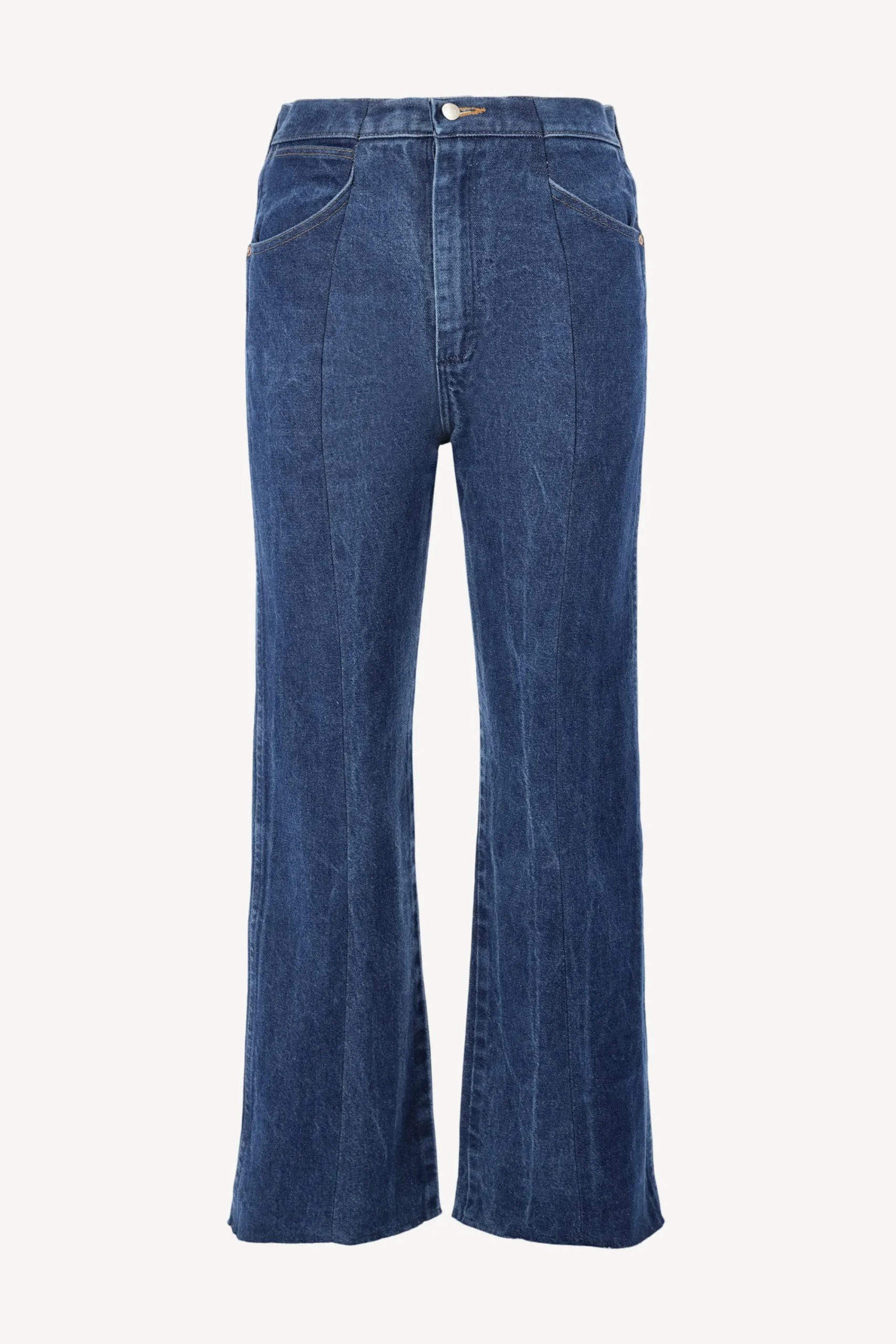 Femme E.L.V. Denim Jeans Flare En Bleu Fonce