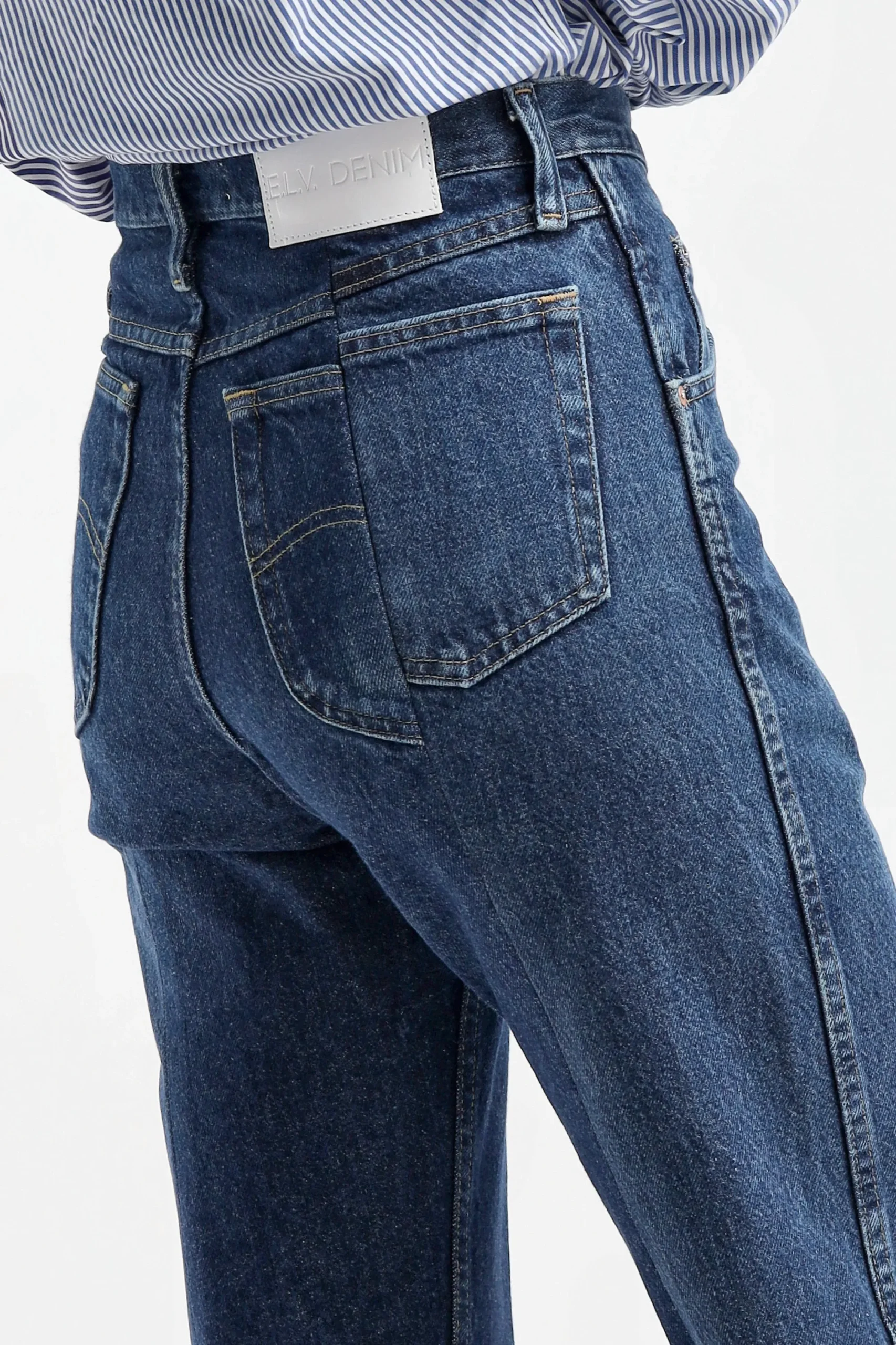 Femme E.L.V. Denim Jeans Flare En Bleu Fonce