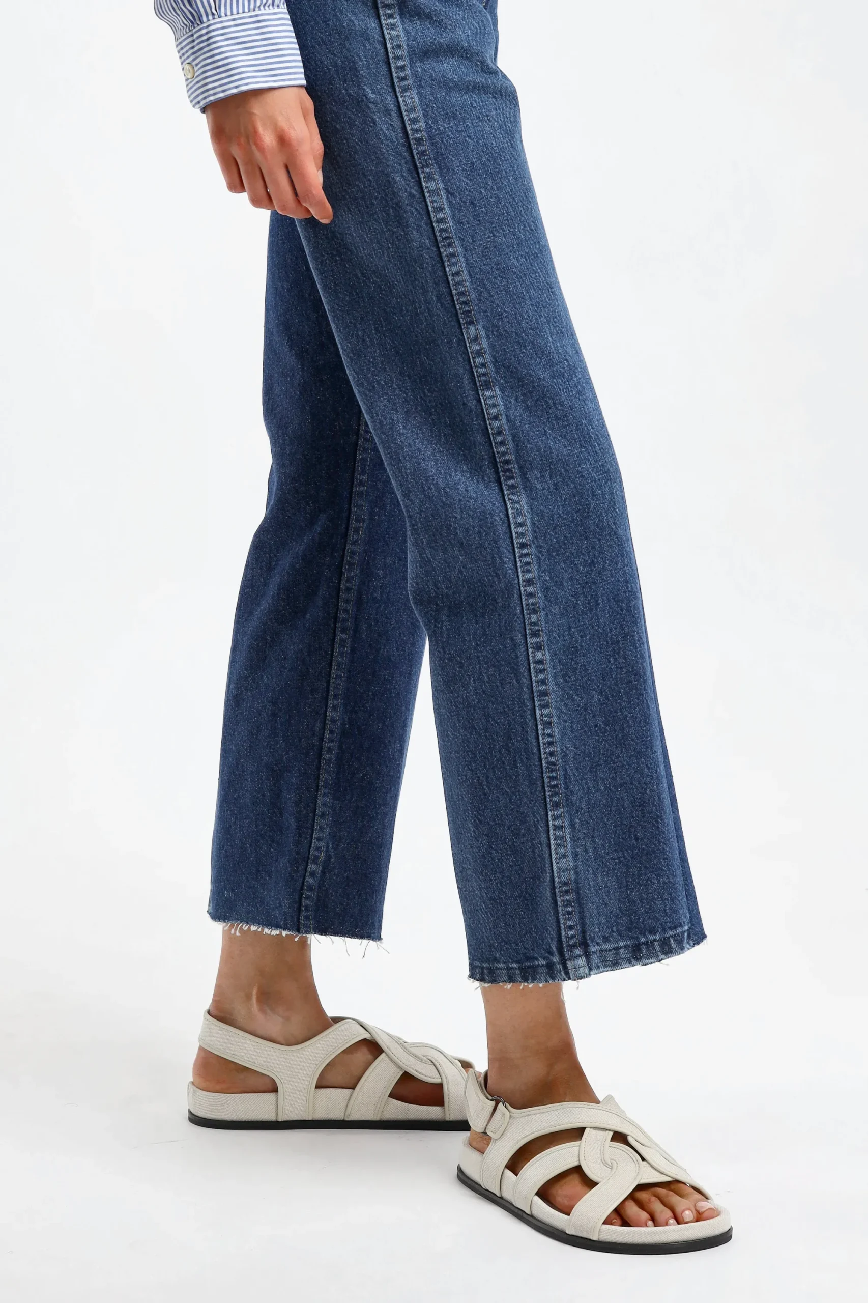 Femme E.L.V. Denim Jeans Flare En Bleu Fonce