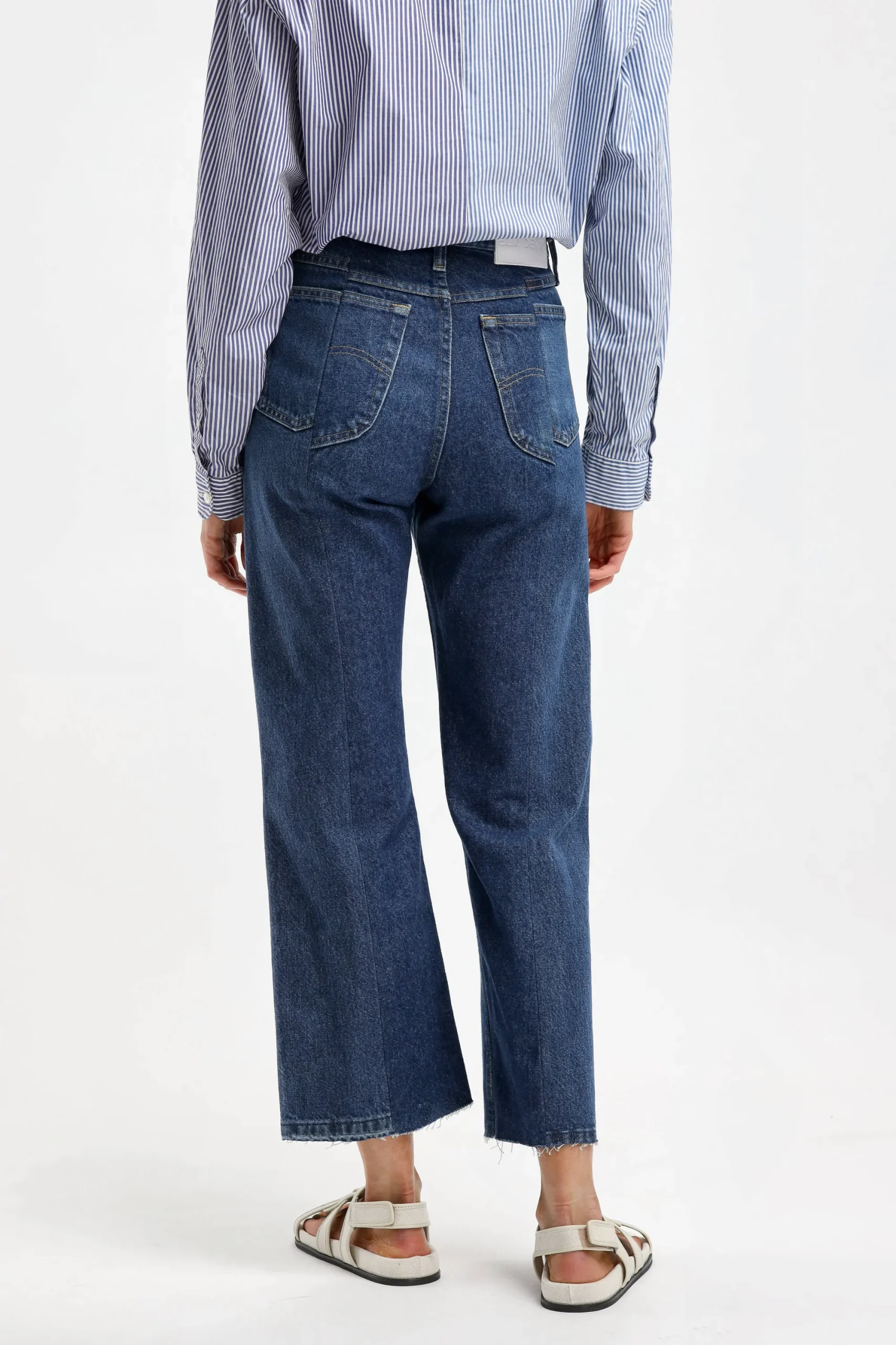 Femme E.L.V. Denim Jeans Flare En Bleu Fonce