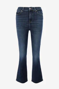 Femme 7 For All Mankind Jeans Hw Slim Kick En Bleu Fonce
