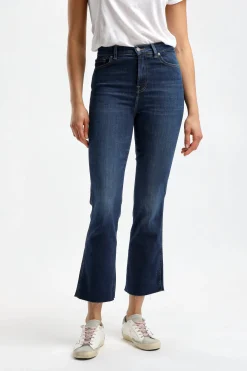 Femme 7 For All Mankind Jeans Hw Slim Kick En Bleu Fonce