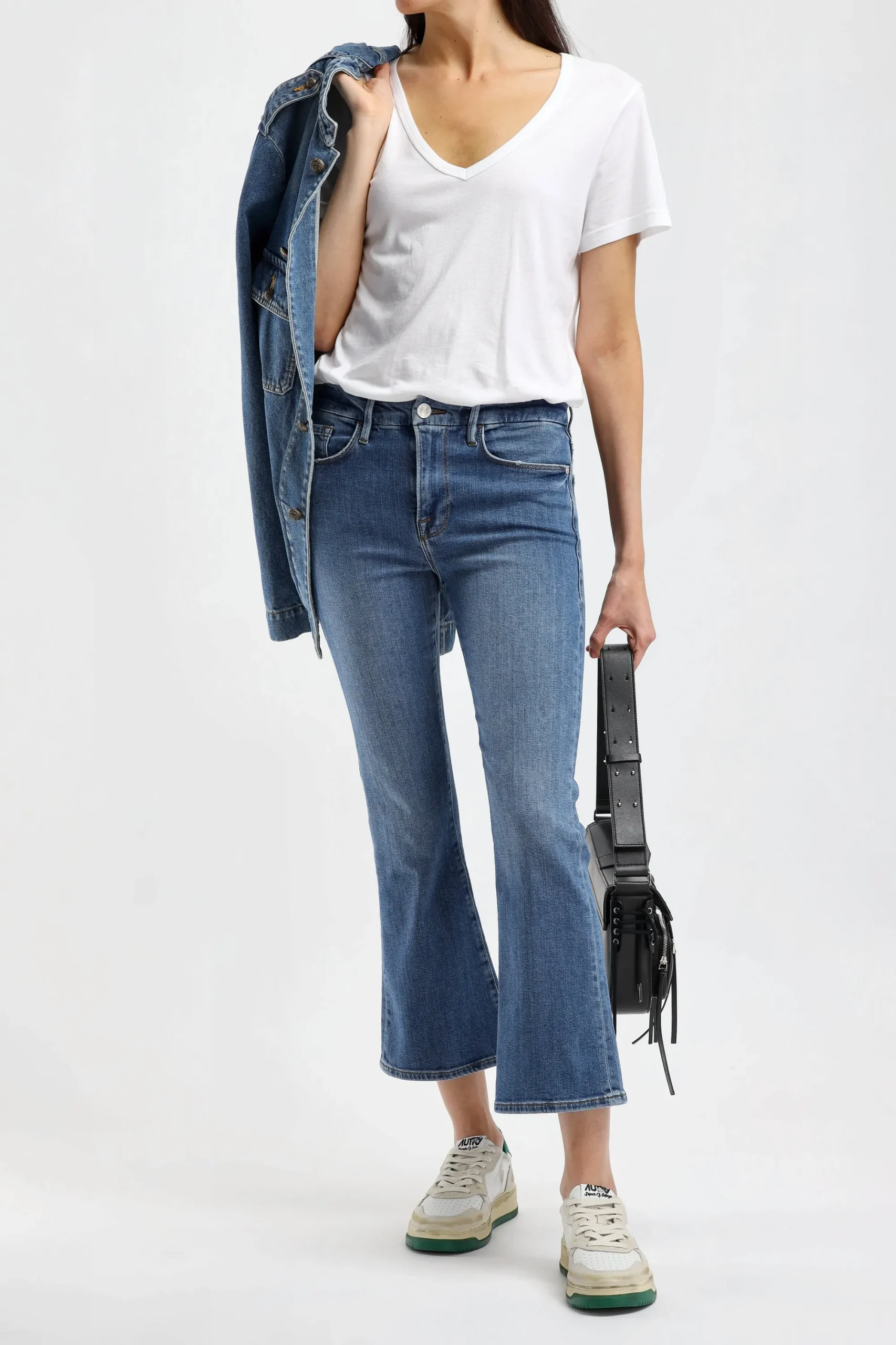 Femme Frame Jeans Le Crop Mini Boot En Samson
