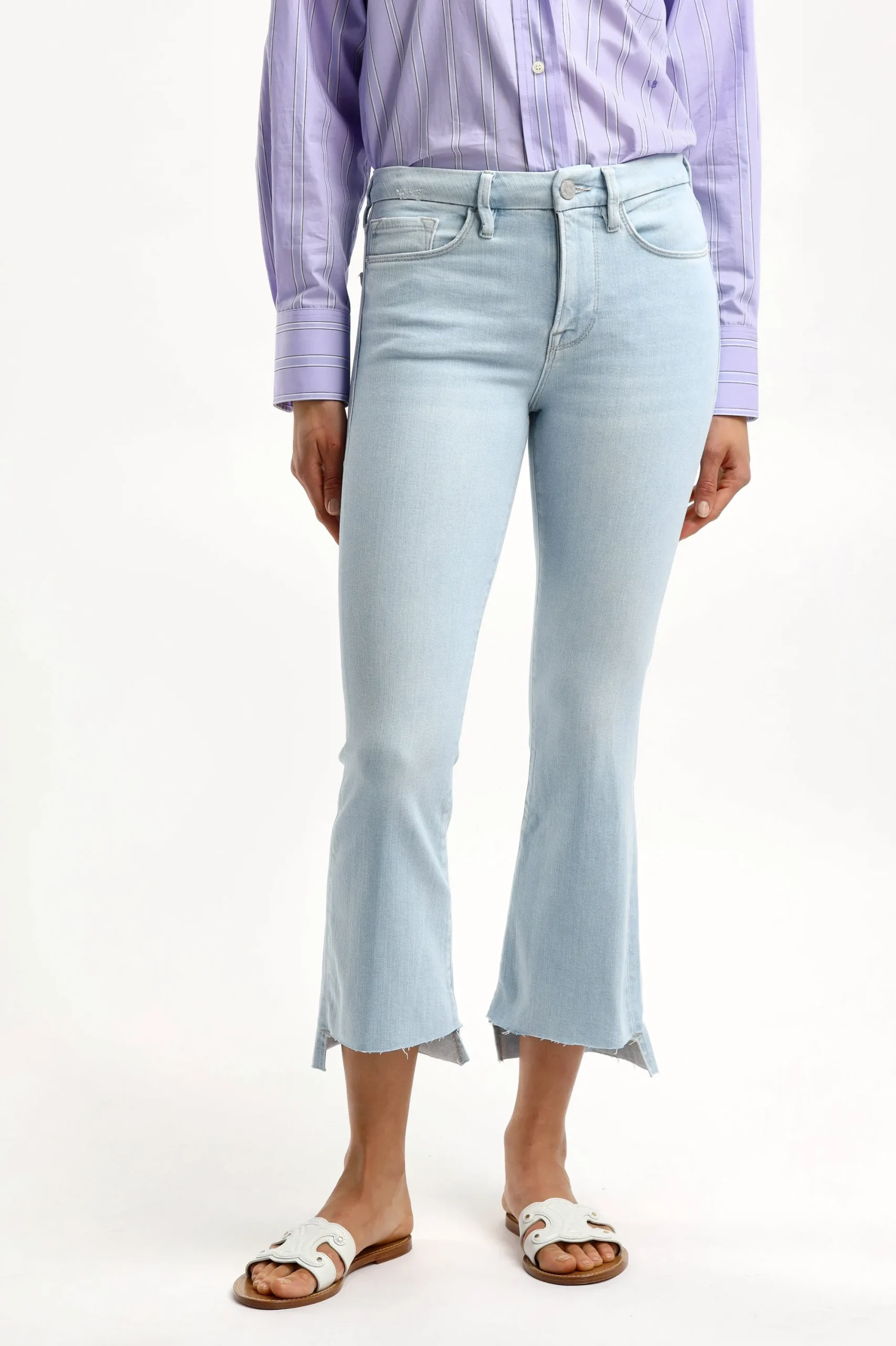 Femme Frame Jeans Le Crop Mini Boot En Clarte