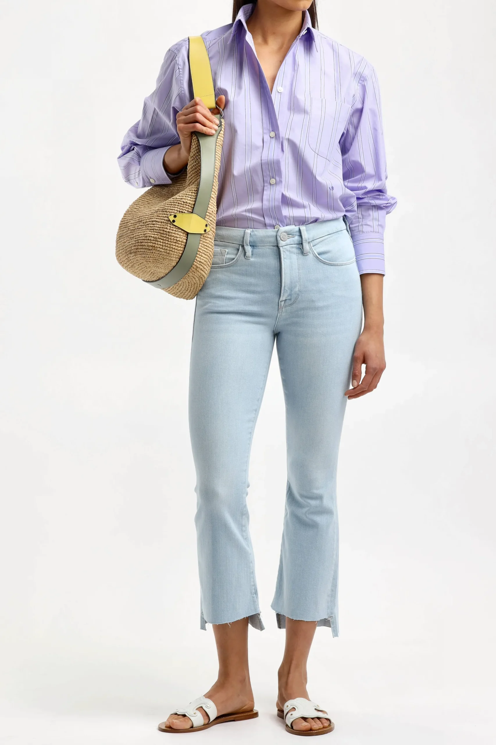 Femme Frame Jeans Le Crop Mini Boot En Clarte