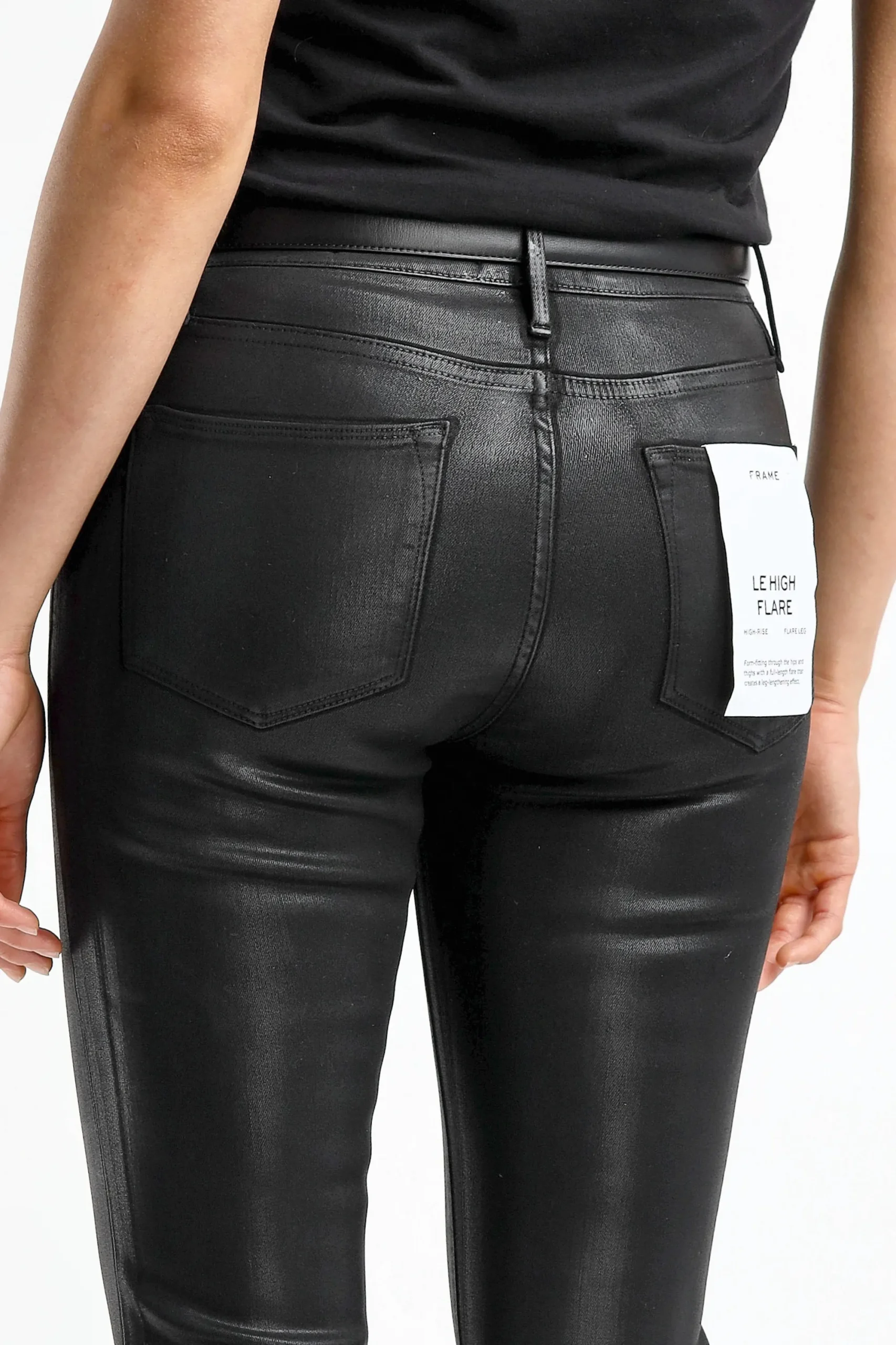 Femme Frame Jeans Le High Flare En Noir