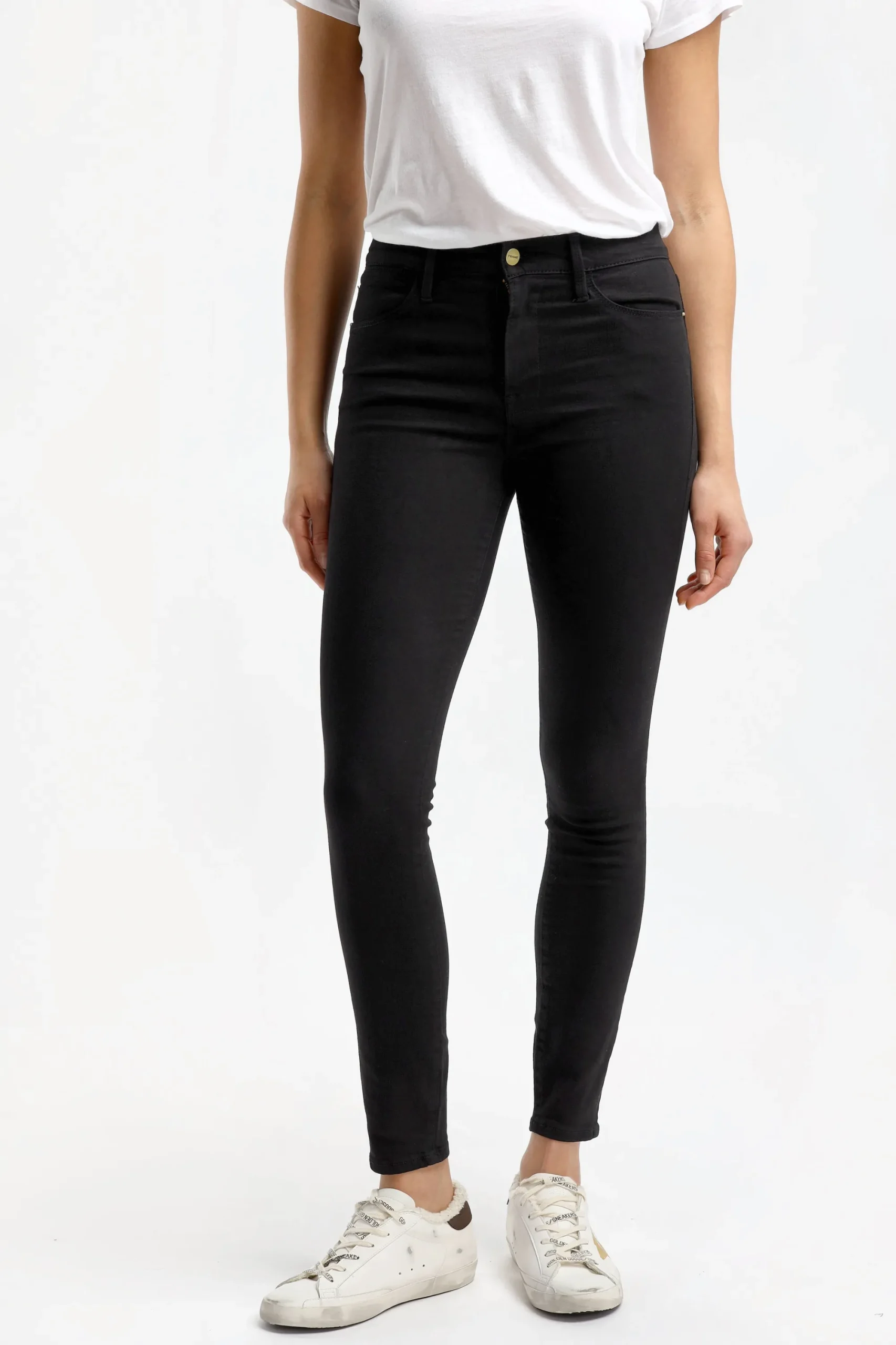 Femme Frame Jeans Le High Skinny En Film Noir