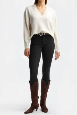 Femme Frame Jeans Le High Skinny En Film Noir