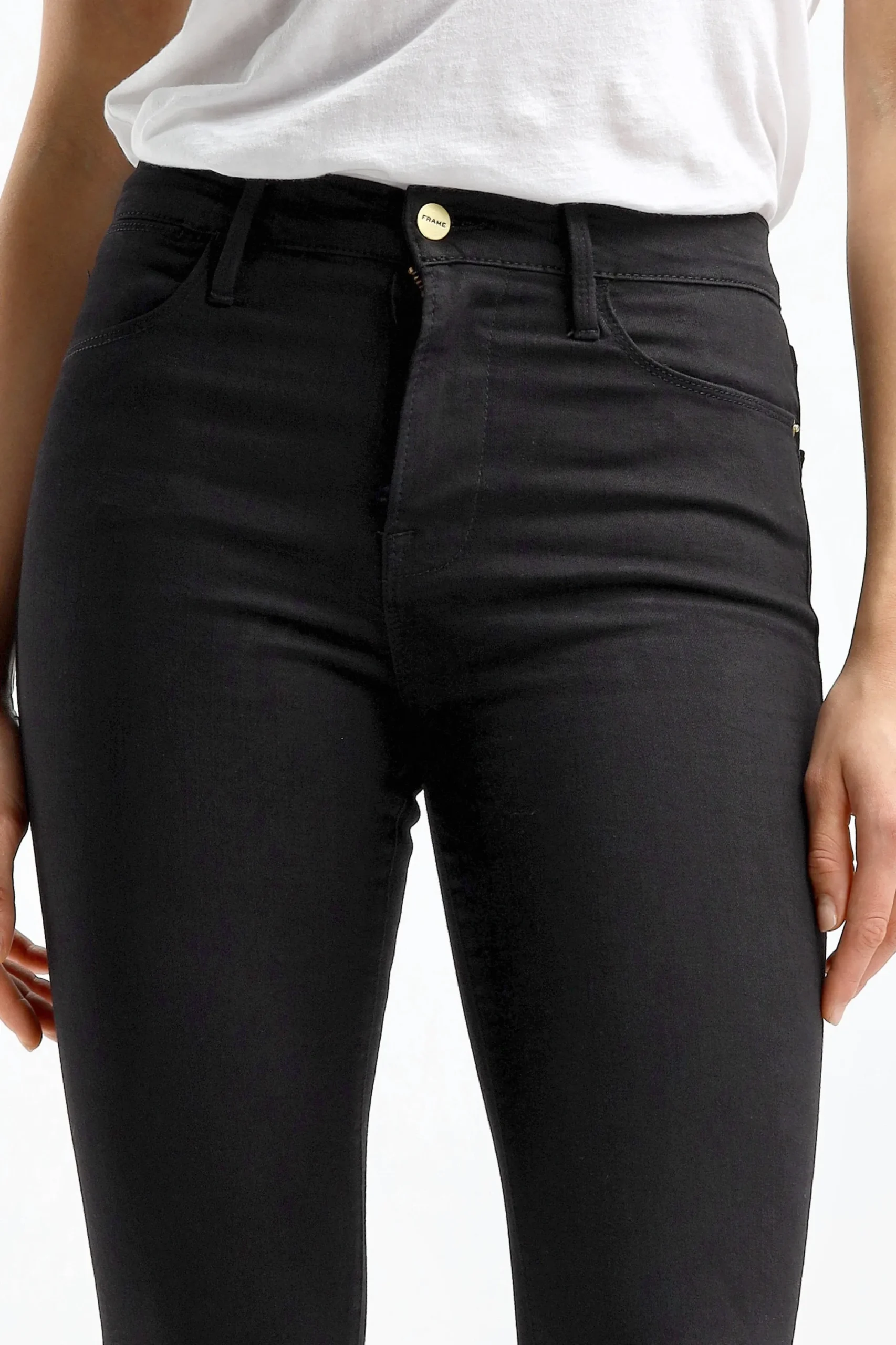Femme Frame Jeans Le High Skinny En Film Noir